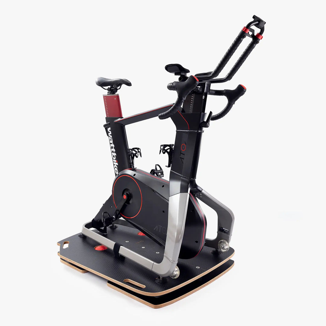 The Omnirocker Lite for the Wattbike Atom. Side-to-side rocker plate with over 7 degrees of rocking each side.