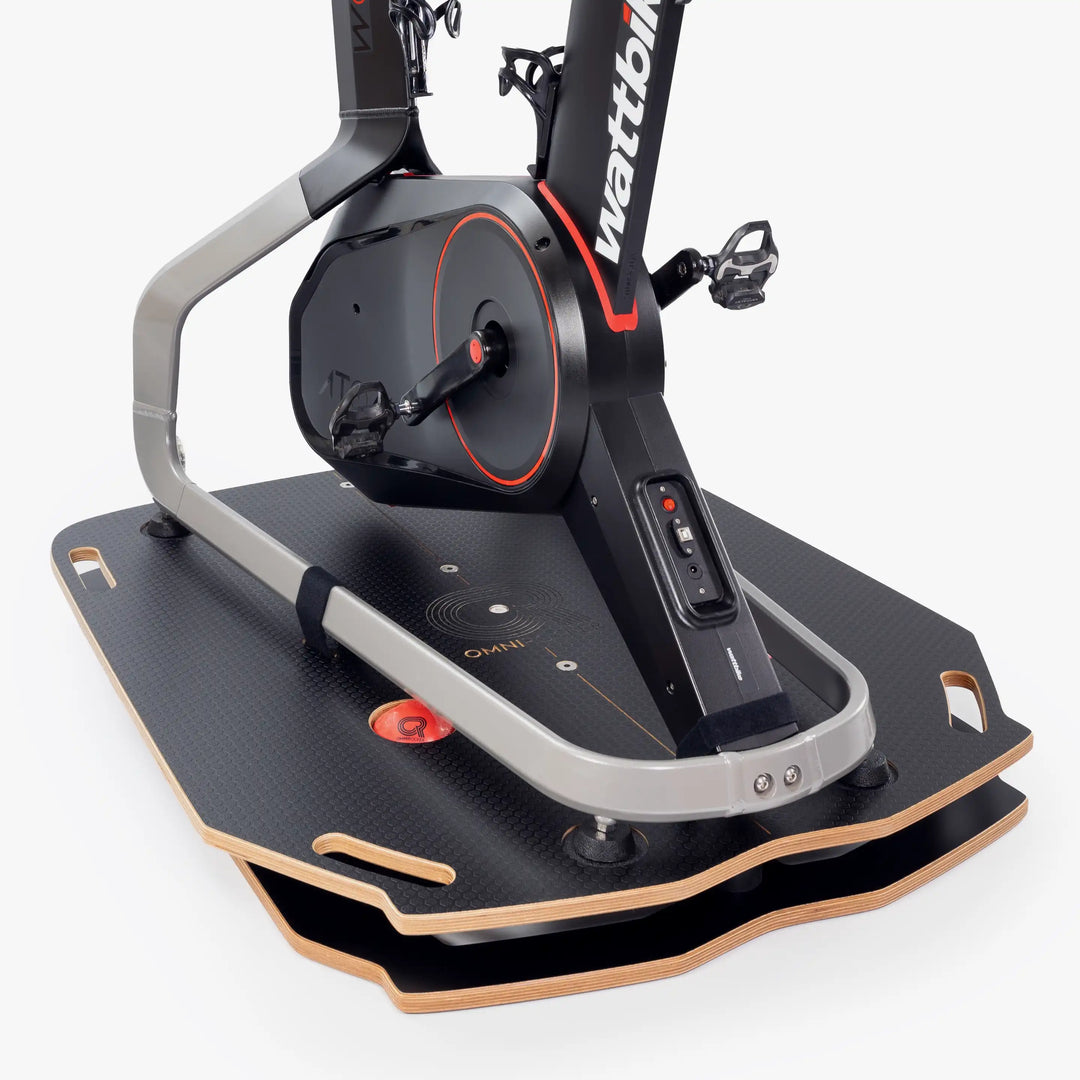 Omnirocker compact rocker plate for the Wattbike Atom with handles to aid carrying.