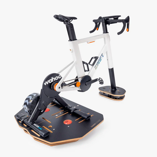 Omnirocker Comp rocker plate with the Zwift Ride and Wahoo Kickr Core V2.